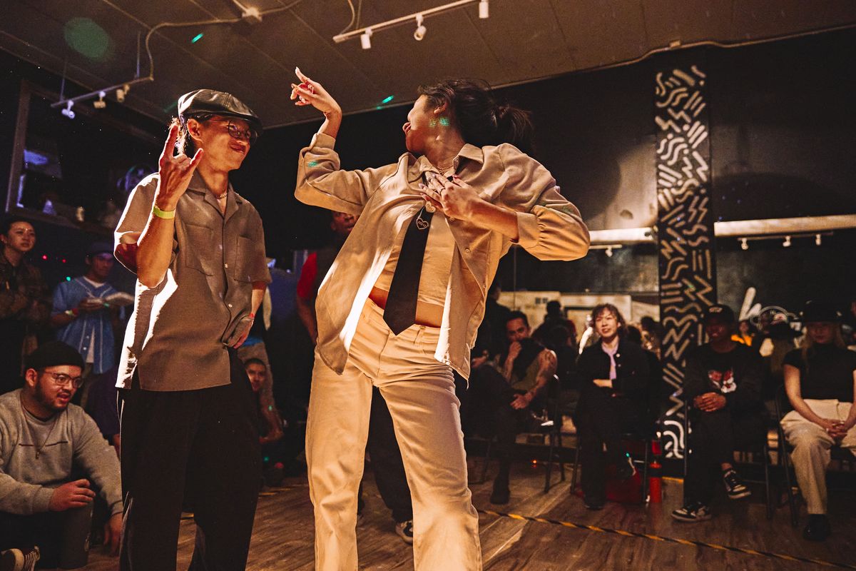 LZB Locking dancers battling at GOTM 2024